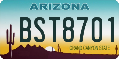 AZ license plate BST8701