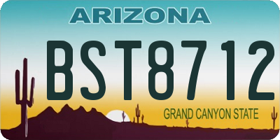 AZ license plate BST8712