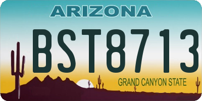 AZ license plate BST8713