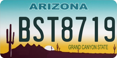 AZ license plate BST8719