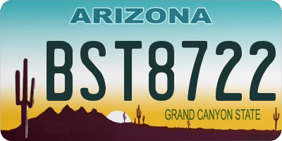 AZ license plate BST8722