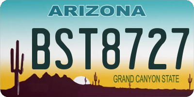 AZ license plate BST8727