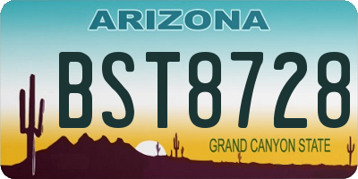 AZ license plate BST8728