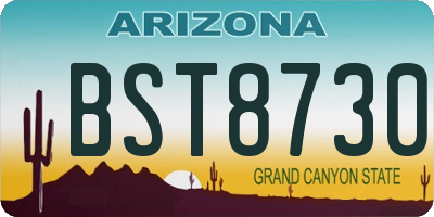 AZ license plate BST8730