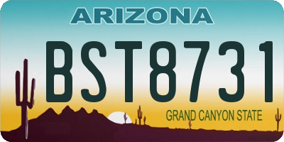 AZ license plate BST8731
