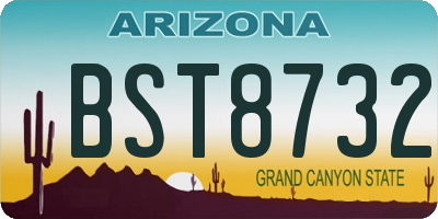 AZ license plate BST8732