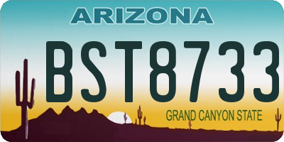 AZ license plate BST8733