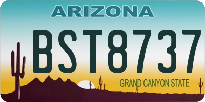 AZ license plate BST8737