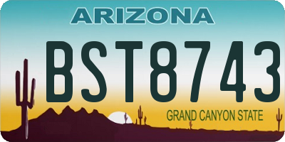 AZ license plate BST8743