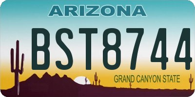 AZ license plate BST8744