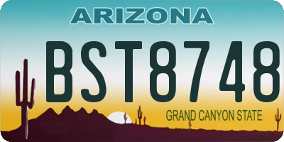 AZ license plate BST8748