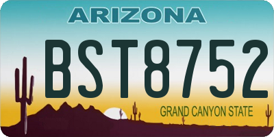 AZ license plate BST8752