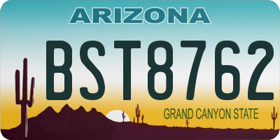 AZ license plate BST8762