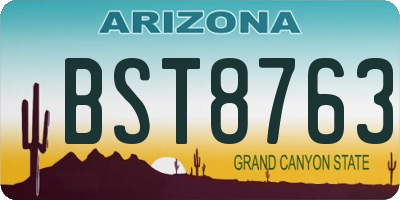 AZ license plate BST8763