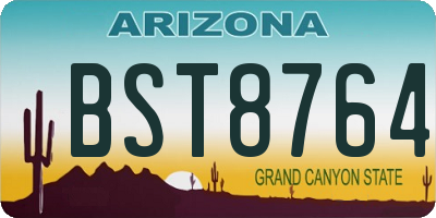 AZ license plate BST8764