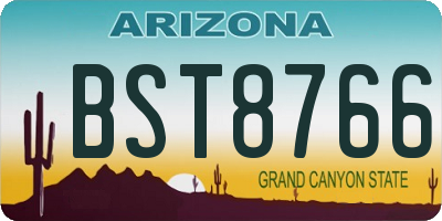 AZ license plate BST8766