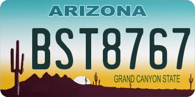 AZ license plate BST8767