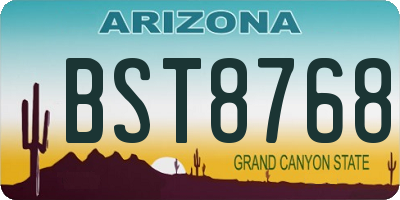 AZ license plate BST8768