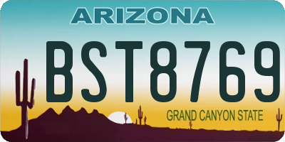 AZ license plate BST8769