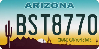 AZ license plate BST8770