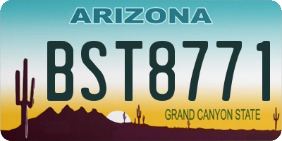AZ license plate BST8771