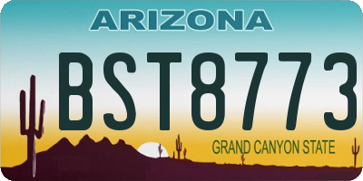 AZ license plate BST8773