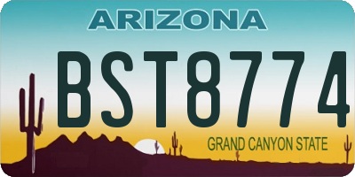 AZ license plate BST8774