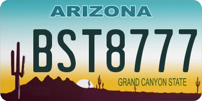 AZ license plate BST8777