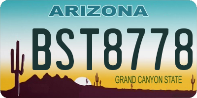 AZ license plate BST8778