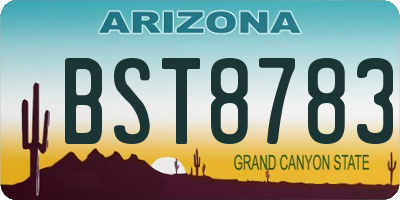 AZ license plate BST8783