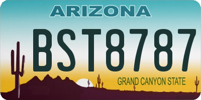 AZ license plate BST8787