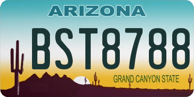 AZ license plate BST8788