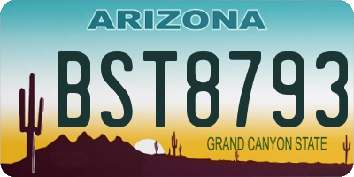 AZ license plate BST8793