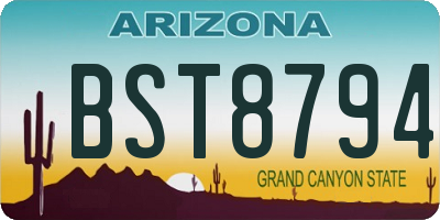 AZ license plate BST8794