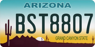 AZ license plate BST8807