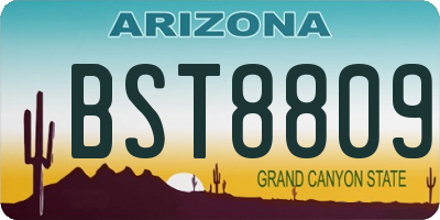 AZ license plate BST8809