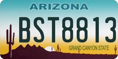 AZ license plate BST8813