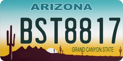 AZ license plate BST8817