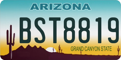 AZ license plate BST8819