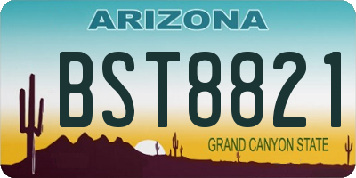 AZ license plate BST8821