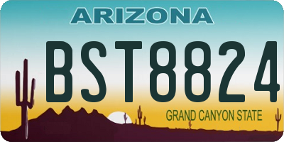 AZ license plate BST8824