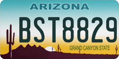 AZ license plate BST8829
