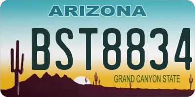 AZ license plate BST8834