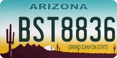 AZ license plate BST8836