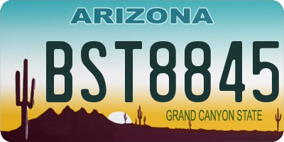 AZ license plate BST8845