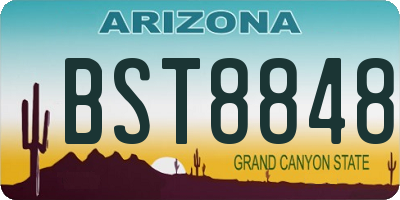 AZ license plate BST8848