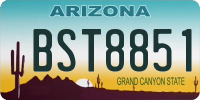 AZ license plate BST8851