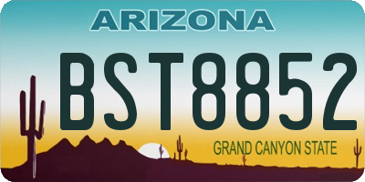 AZ license plate BST8852