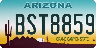 AZ license plate BST8859