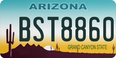 AZ license plate BST8860